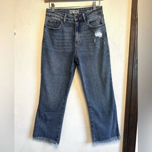 ReWash  Hi-rise straight leg raw hem jeans. Size 27”.